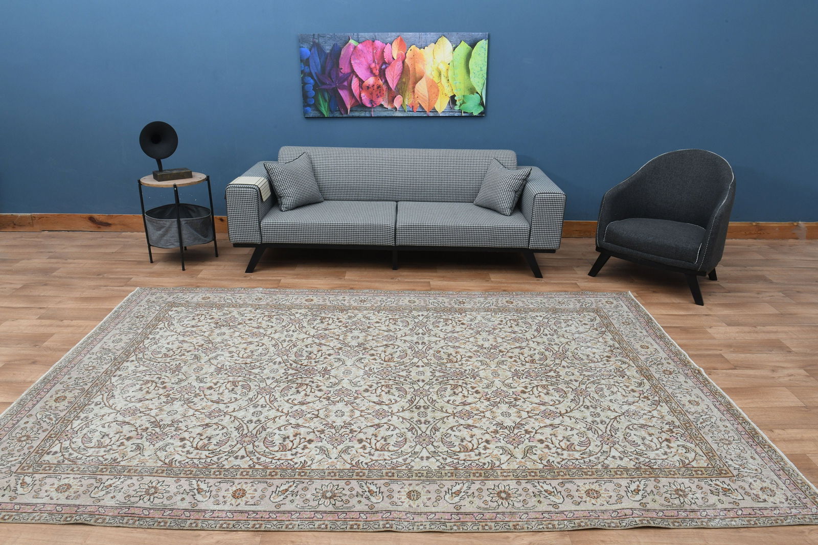 6.7x10.4, FADED Wool Rug - 3