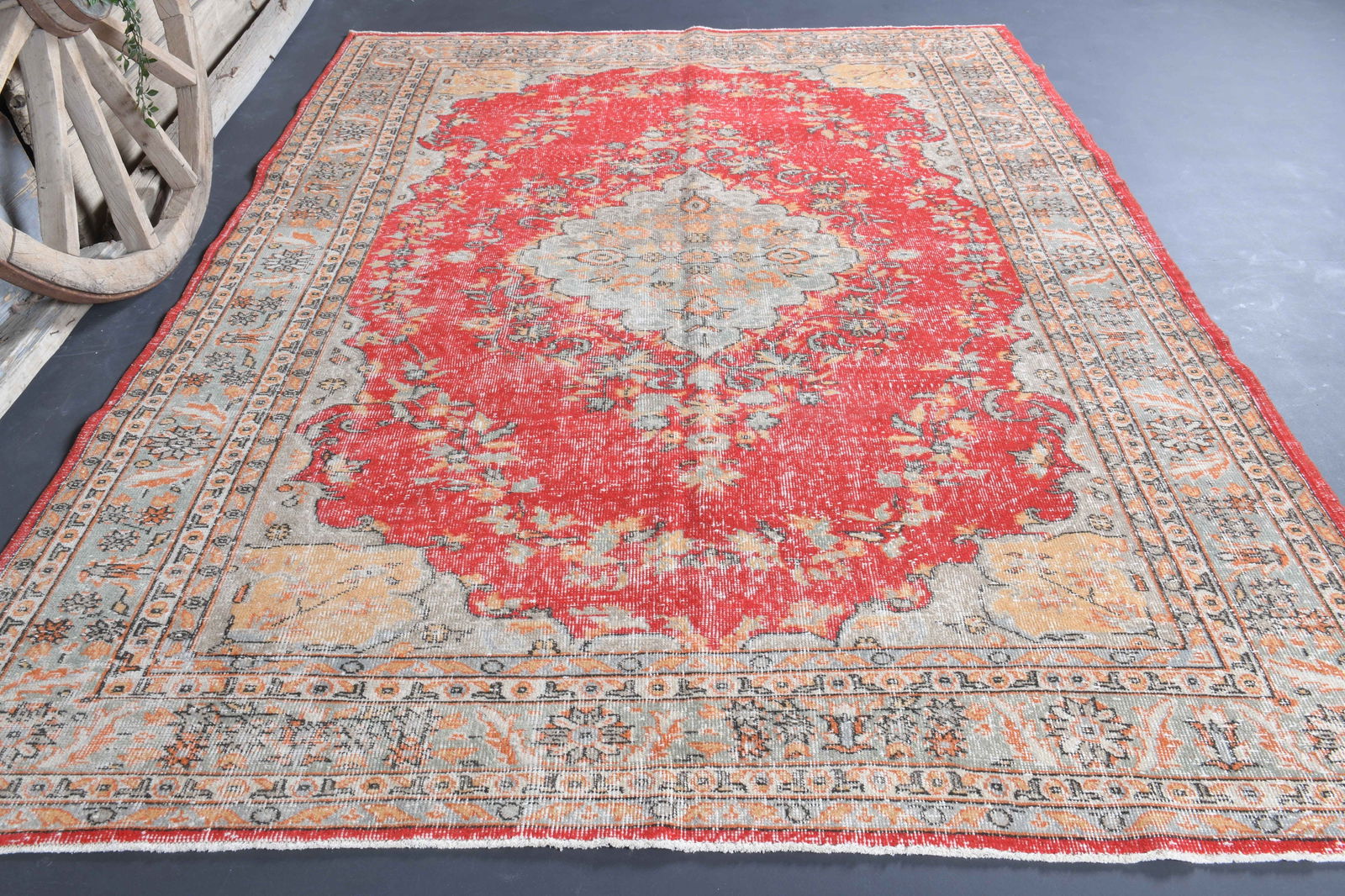 6.6x9.8 Coral Red Area Rug (1 of 9)