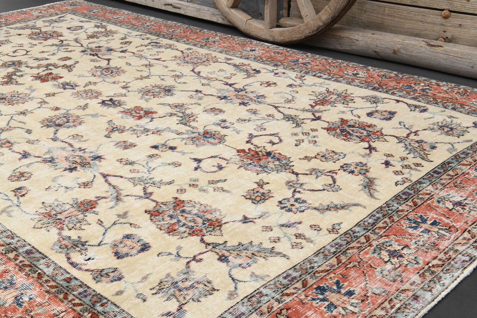 6.4x10.7 AESTHETIC VINTAGE Turkish OUSHAK Rug - 9