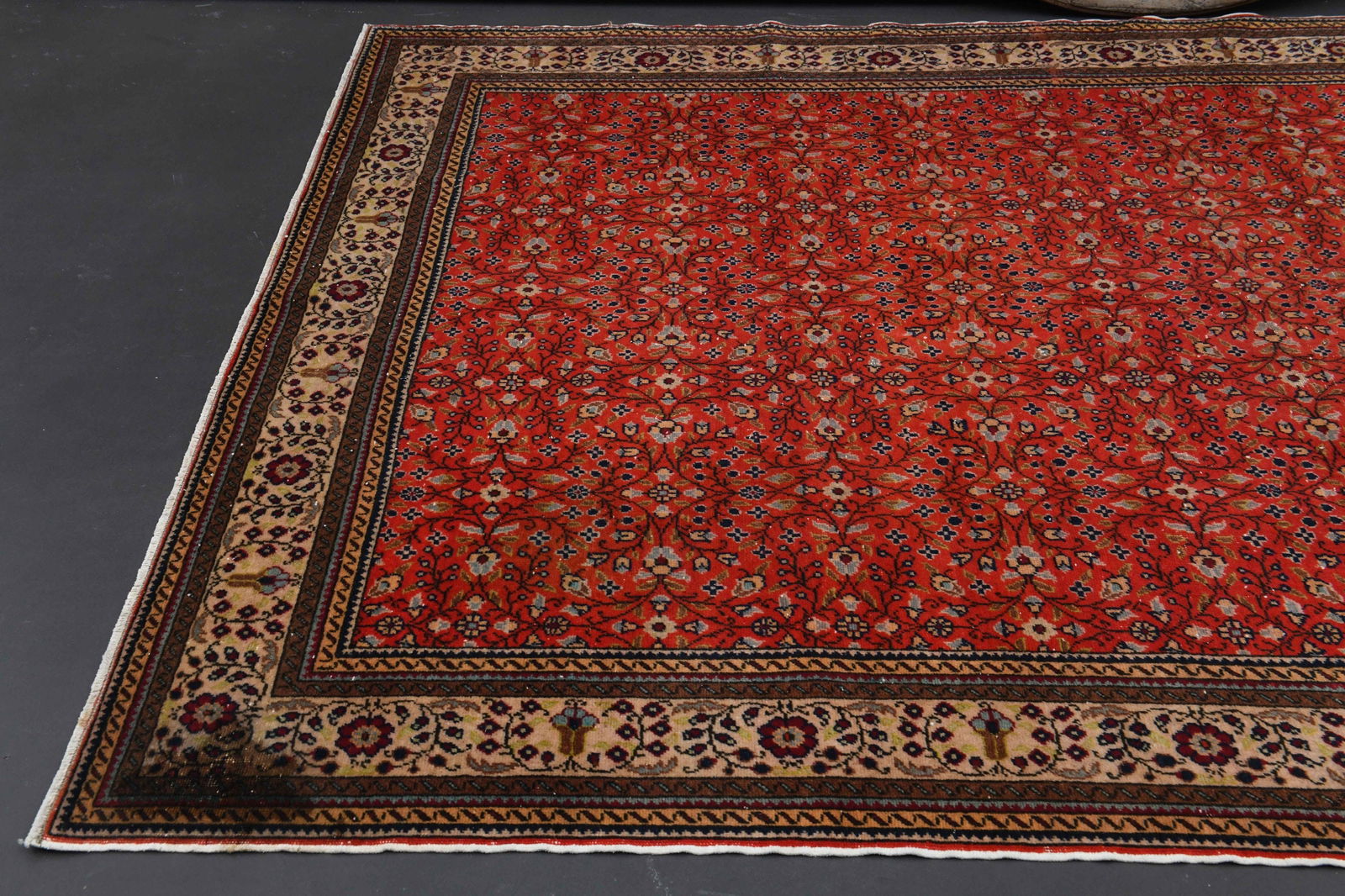 6.5x9.5 ft, TURKISH Rug, HOT PINK Green Vintage Area - 6