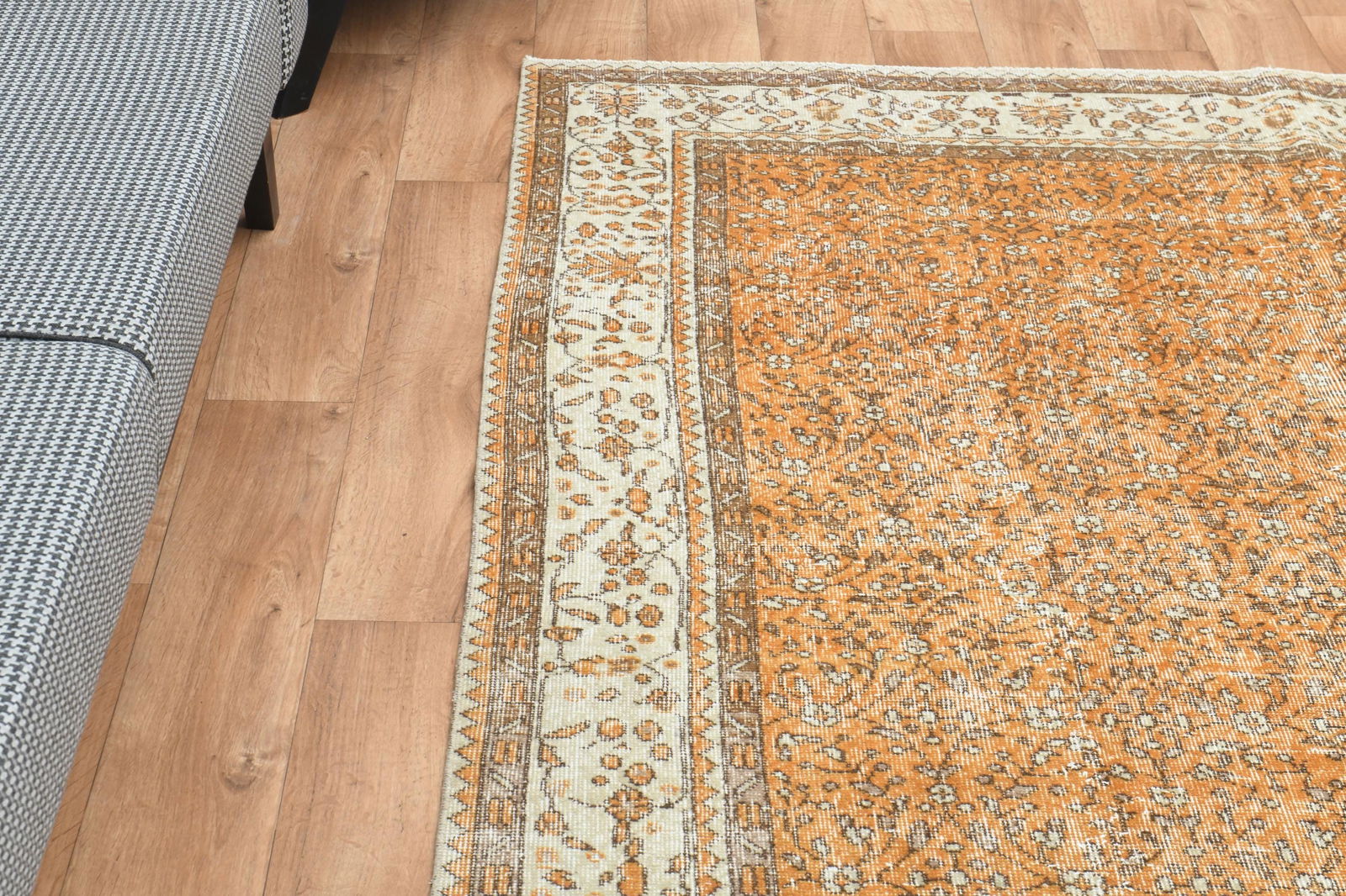 6.8x9.9 ft, ORANGE TURKISH RUG - 8