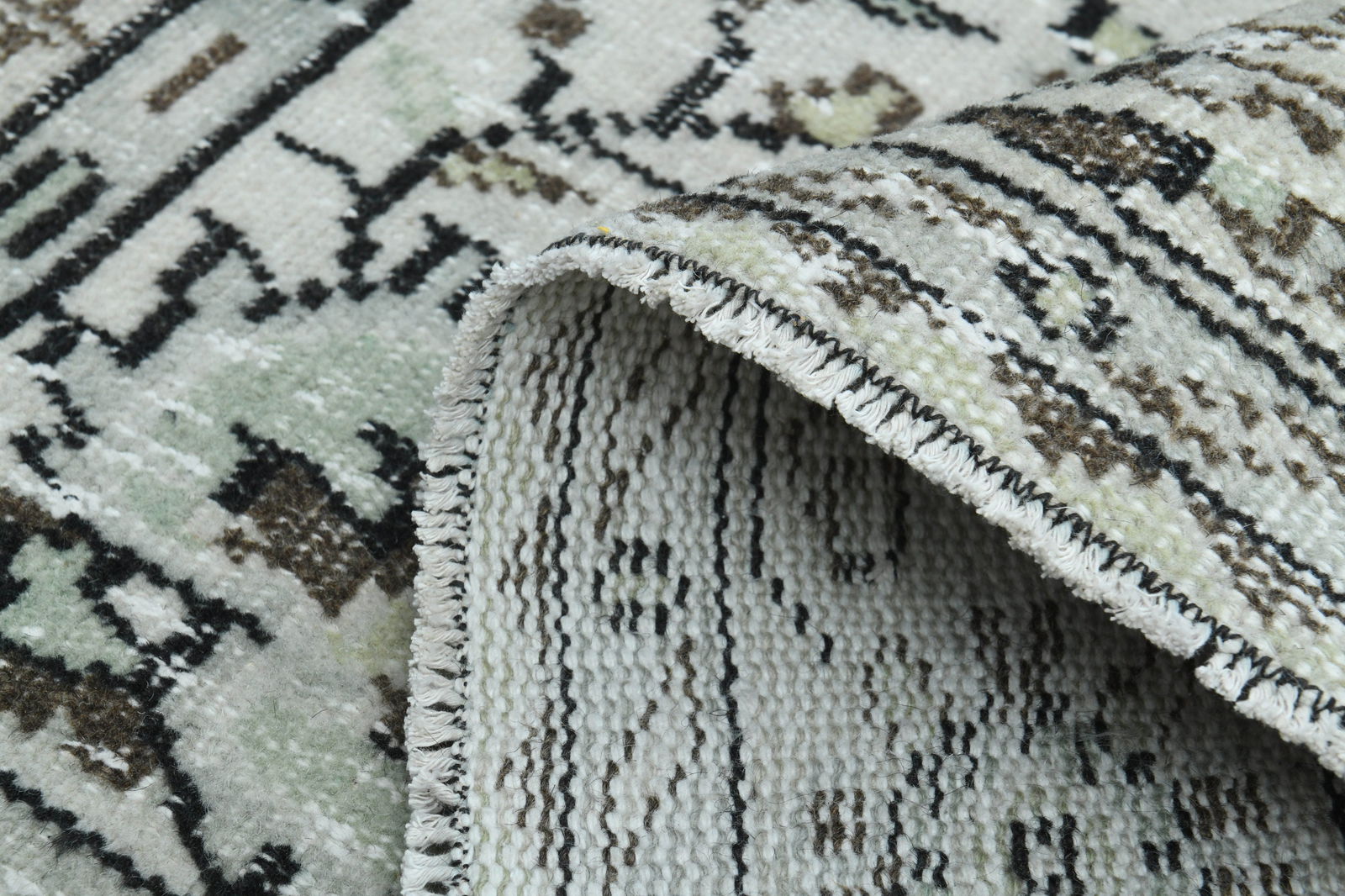 .9x8.8 ft, Turkish Rug, Green Beige Brown - 2