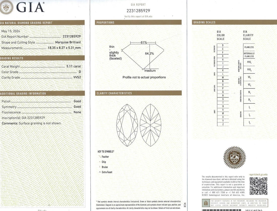 Van Cleef & Arpels Marquise Diamond Platinum RING GIA 5.11-carat D VVS2 VCA - 5