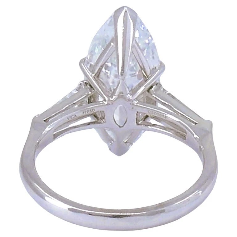 Van Cleef & Arpels Marquise Diamond Platinum RING GIA 5.11-carat D VVS2 VCA - 8