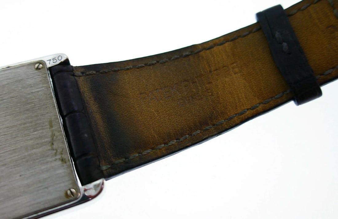 PATEK PHILIPPE White Gold Unisex WATCH BLK LEATHER STRAP Original - 9