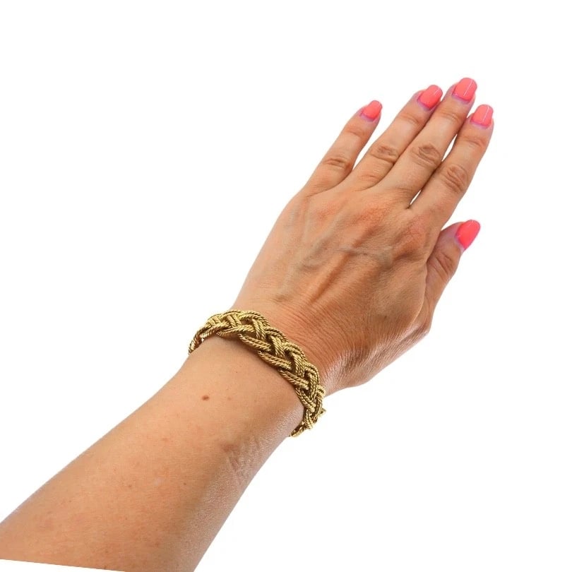 Boucheron Paris 18k Gold Braided Rope Bracelet - 3
