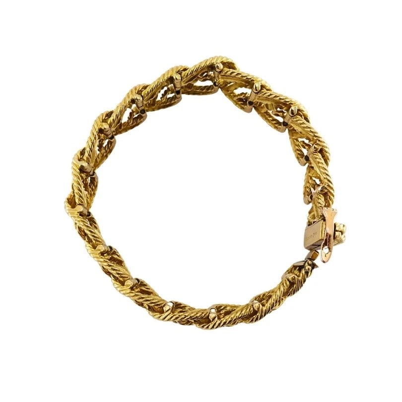 Boucheron Paris 18k Gold Braided Rope Bracelet - 9