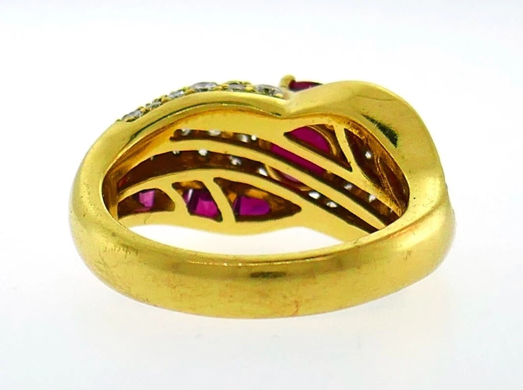 Vintage GRAFF Ruby Diamond 18k Yellow Gold RING 2.06 cts AGL Report Size 6.25 - 7