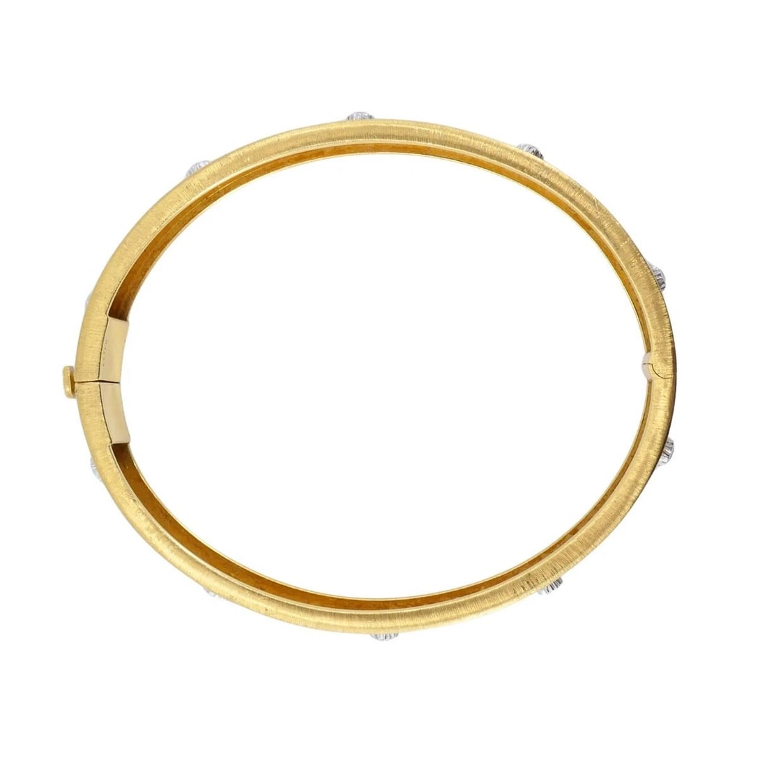 Vintage Buccellati 18k Gold Diamond Bangle Bracelet - 9