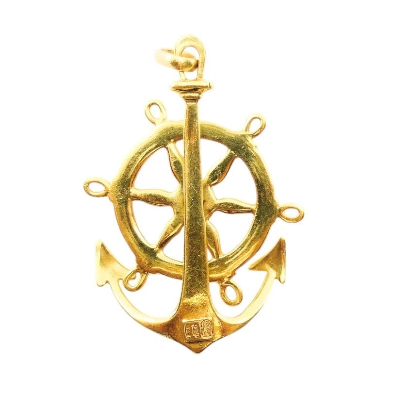 UnoAErre 18k Gold Pendant Anchor Charm Nautical Jewelry - 5