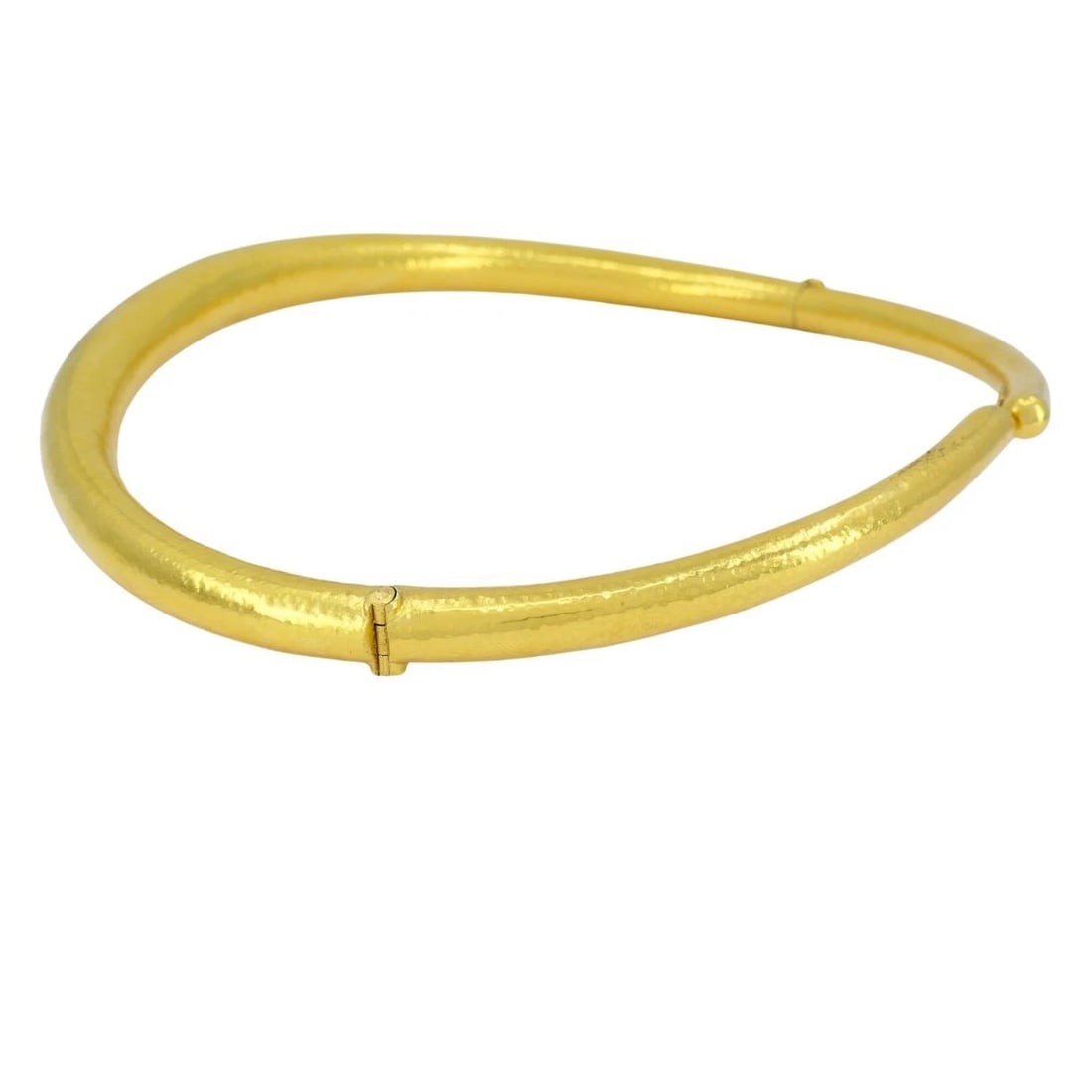 Vintage Greek 18k Hammered Gold Mechanical Collar Necklace - 11