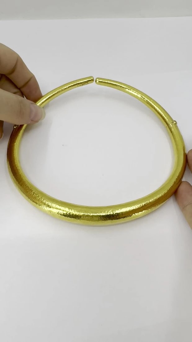 Vintage Greek 18k Hammered Gold Mechanical Collar Necklace - 2