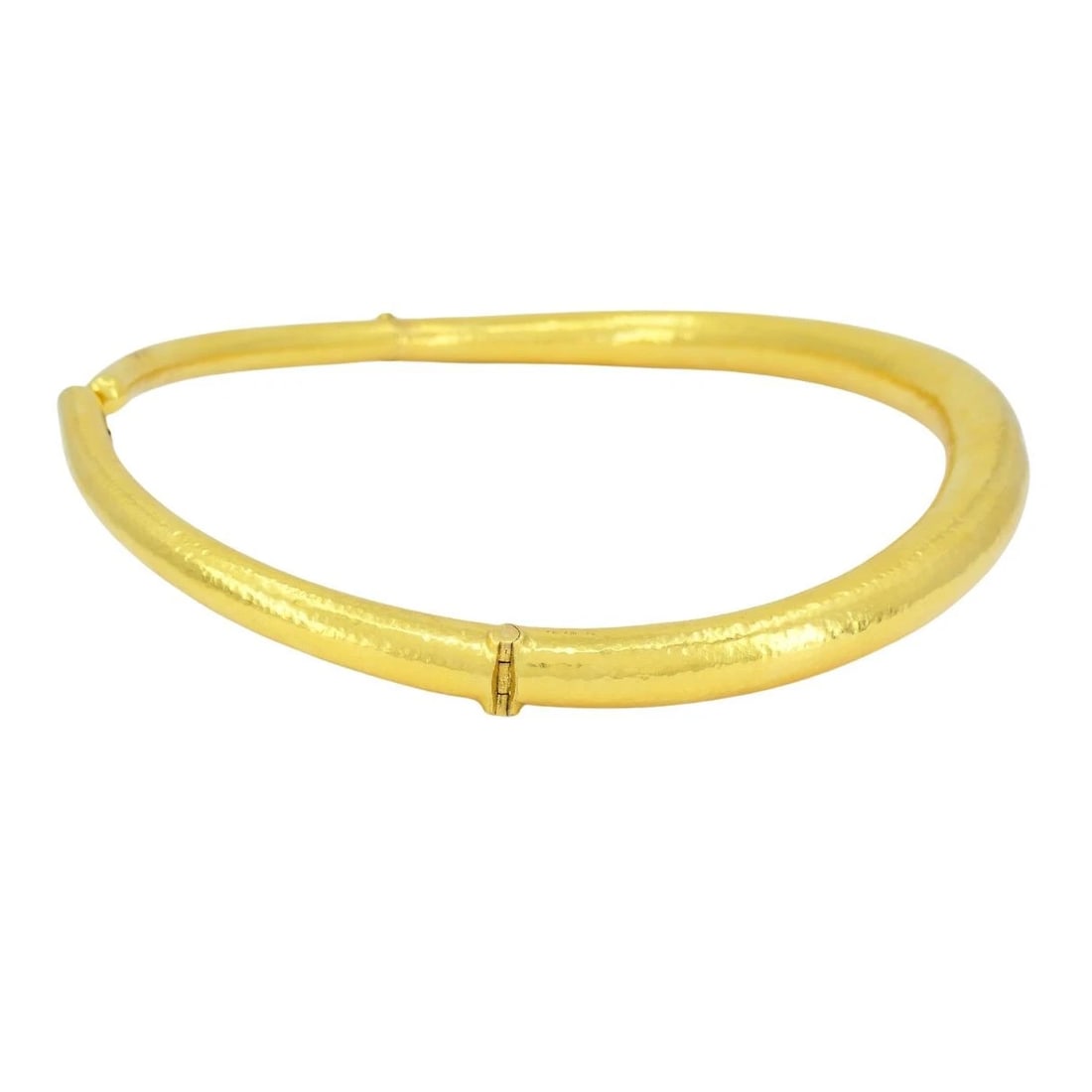 Vintage Greek 18k Hammered Gold Mechanical Collar Necklace - 9