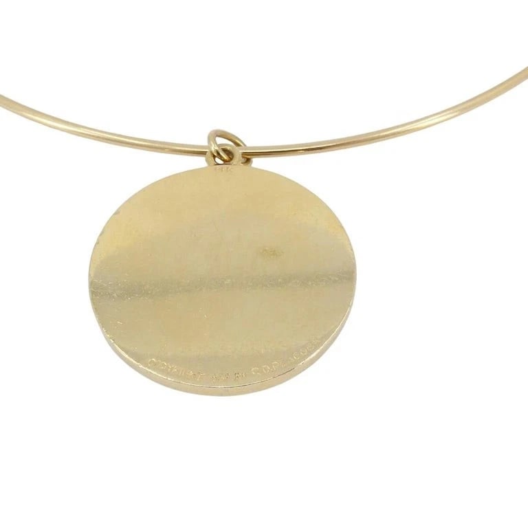 Vintage 14k Gold Pisces Charm Pendant Wire Necklace circa 1950s - 5