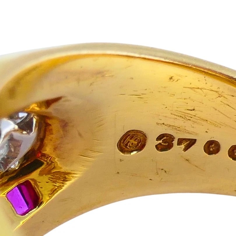 Oscar HEYMAN Vintage Cocktail RING Gold Platinum Ruby Diamond Estate Jewelry - 11