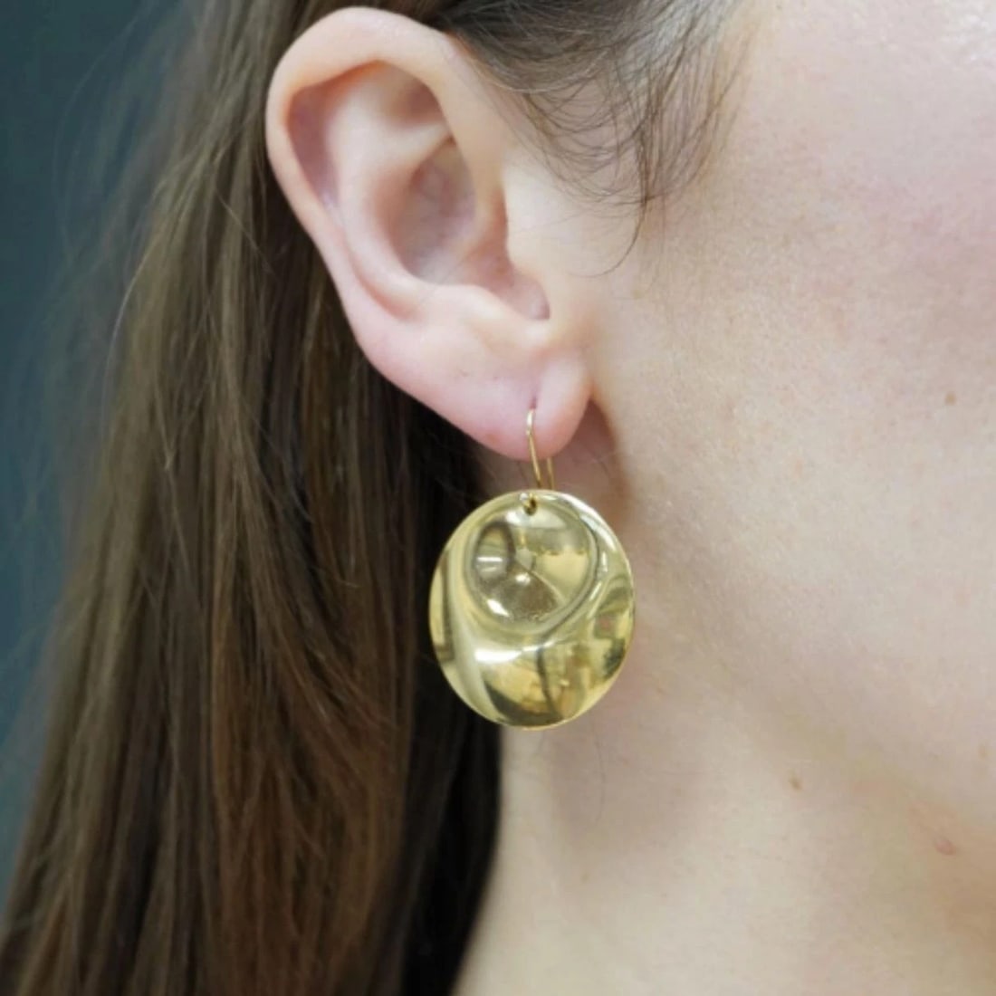 Tiffany & Co. Elsa Peretti 18k Gold Large Round Disc Earrings - 3