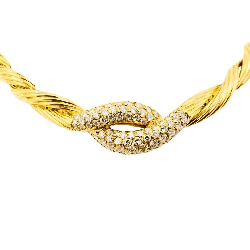 Van Cleef & Arpels Collar Necklace 18k Gold Diamond - 7