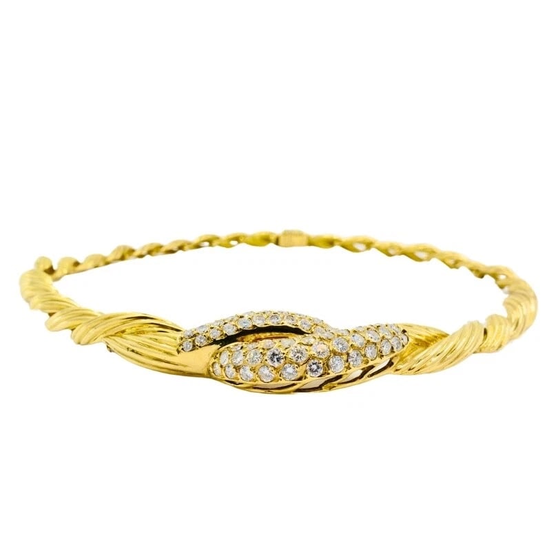 Van Cleef & Arpels Collar Necklace 18k Gold Diamond - 8