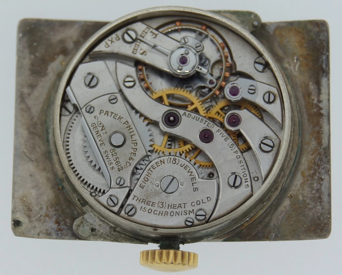 Vintage PATEK PHILIPPE GOLD MEN'S WATCH BLK LEATHER STRAP 1930s Original - 3