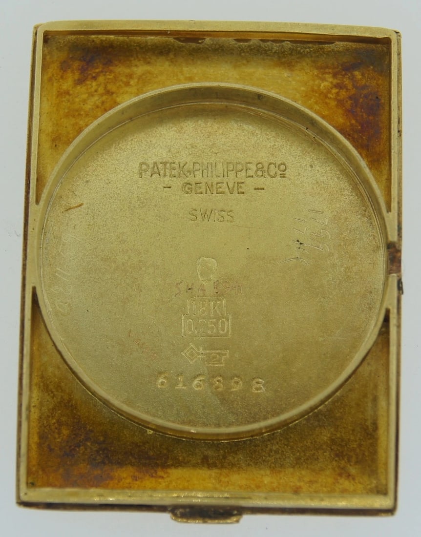 Vintage PATEK PHILIPPE GOLD MEN'S WATCH BLK LEATHER STRAP 1930s Original - 4