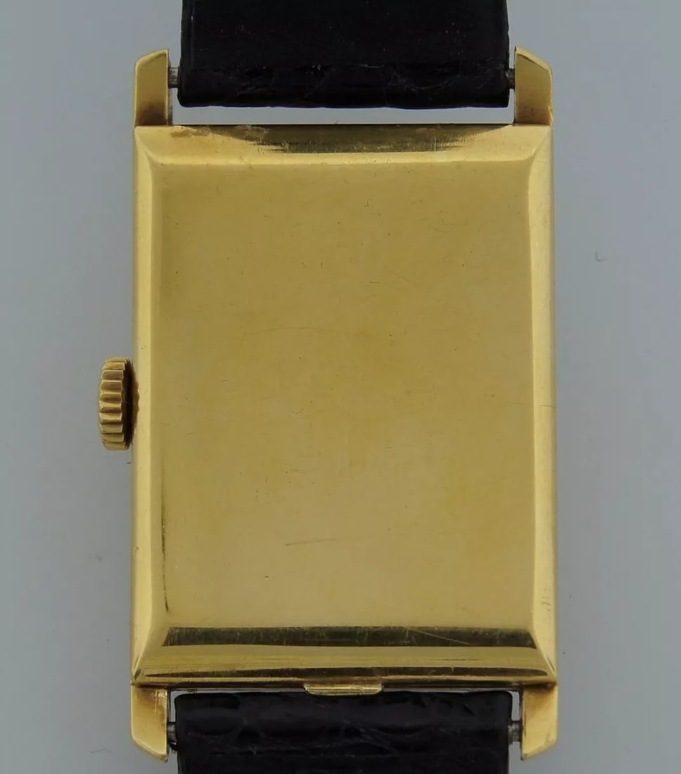 Vintage PATEK PHILIPPE GOLD MEN'S WATCH BLK LEATHER STRAP 1930s Original - 7