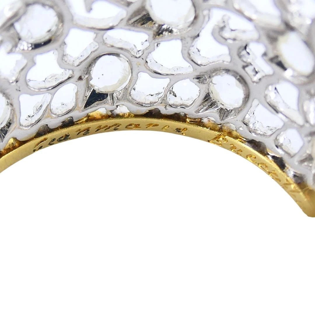 Vintage Buccellati 18k Two-tone Gold Diamond Open Work Band Ring - 14