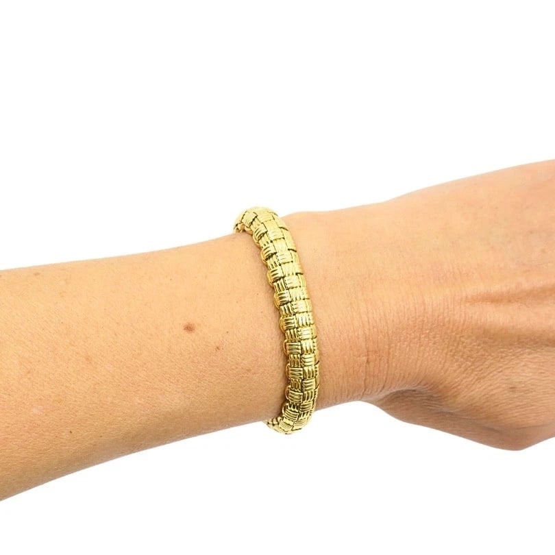 Vintage Cartier Paris 18k Gold Retro Grid Link Bracelet, 1950s-1970s - 2