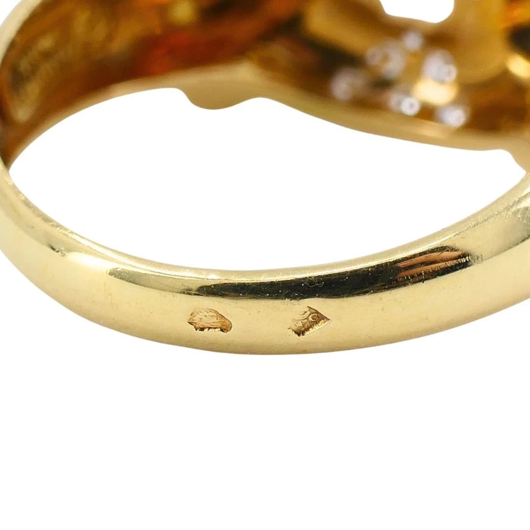 Vintage Chaumet Paris 18k Gold Diamond Ring Original Box - 14