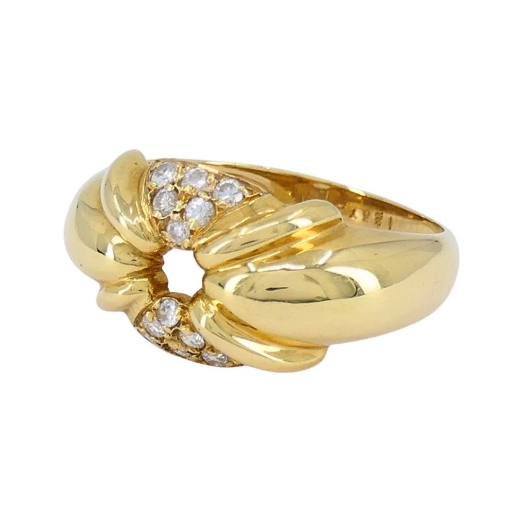 Vintage Chaumet Paris 18k Gold Diamond Ring Original Box - 6