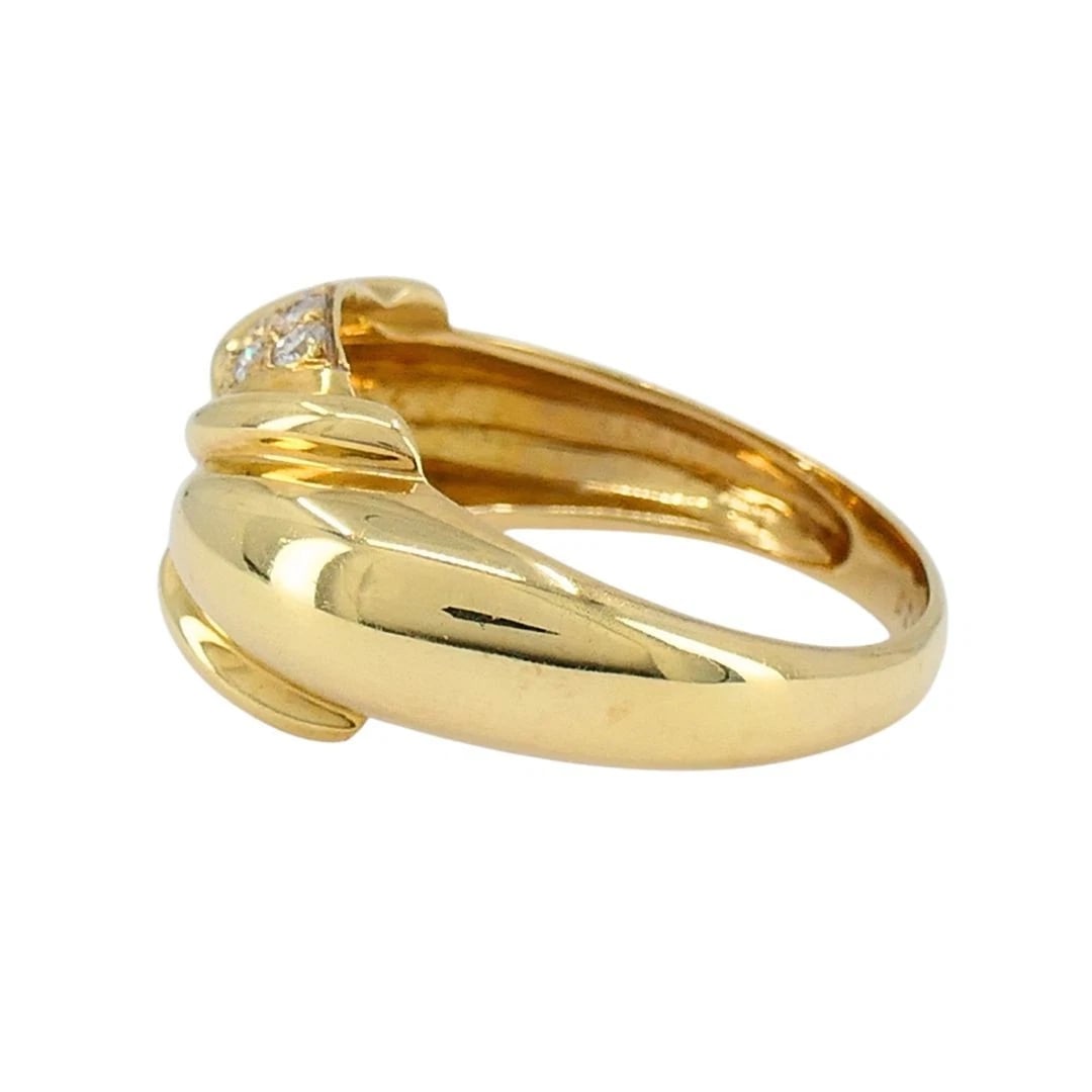 Vintage Chaumet Paris 18k Gold Diamond Ring Original Box - 9