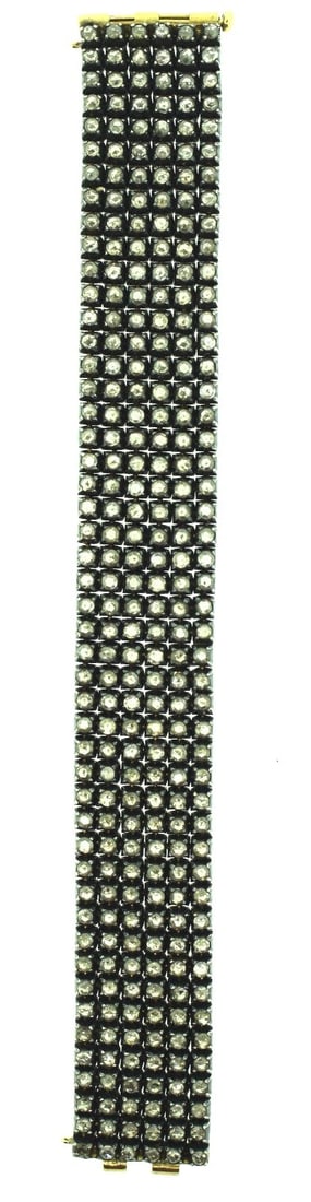 ABSOLUTELY STUNNING 18K GOLD & SILVER DIAMOND BRACELET CUFF ROYAL CHOICE 14.0CTS - 2