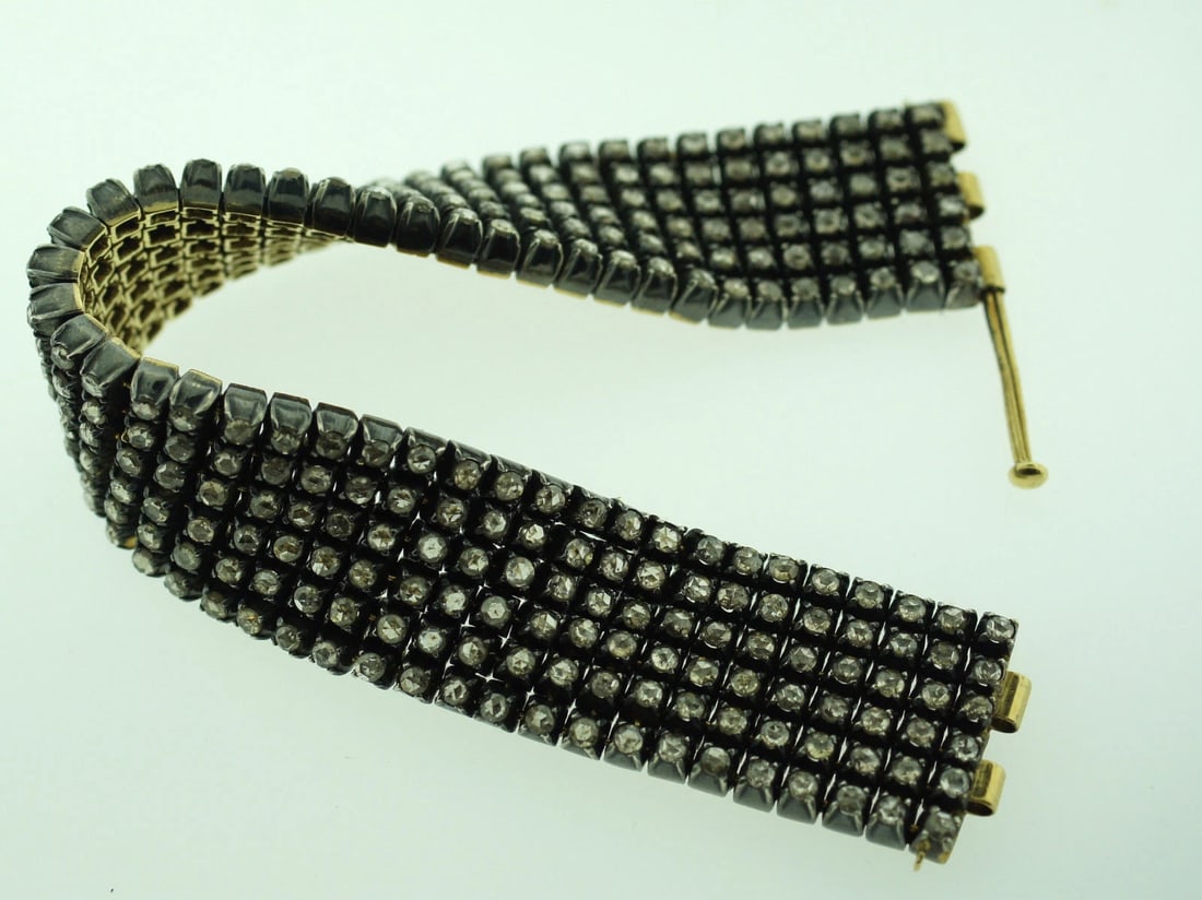 ABSOLUTELY STUNNING 18K GOLD & SILVER DIAMOND BRACELET CUFF ROYAL CHOICE 14.0CTS - 3