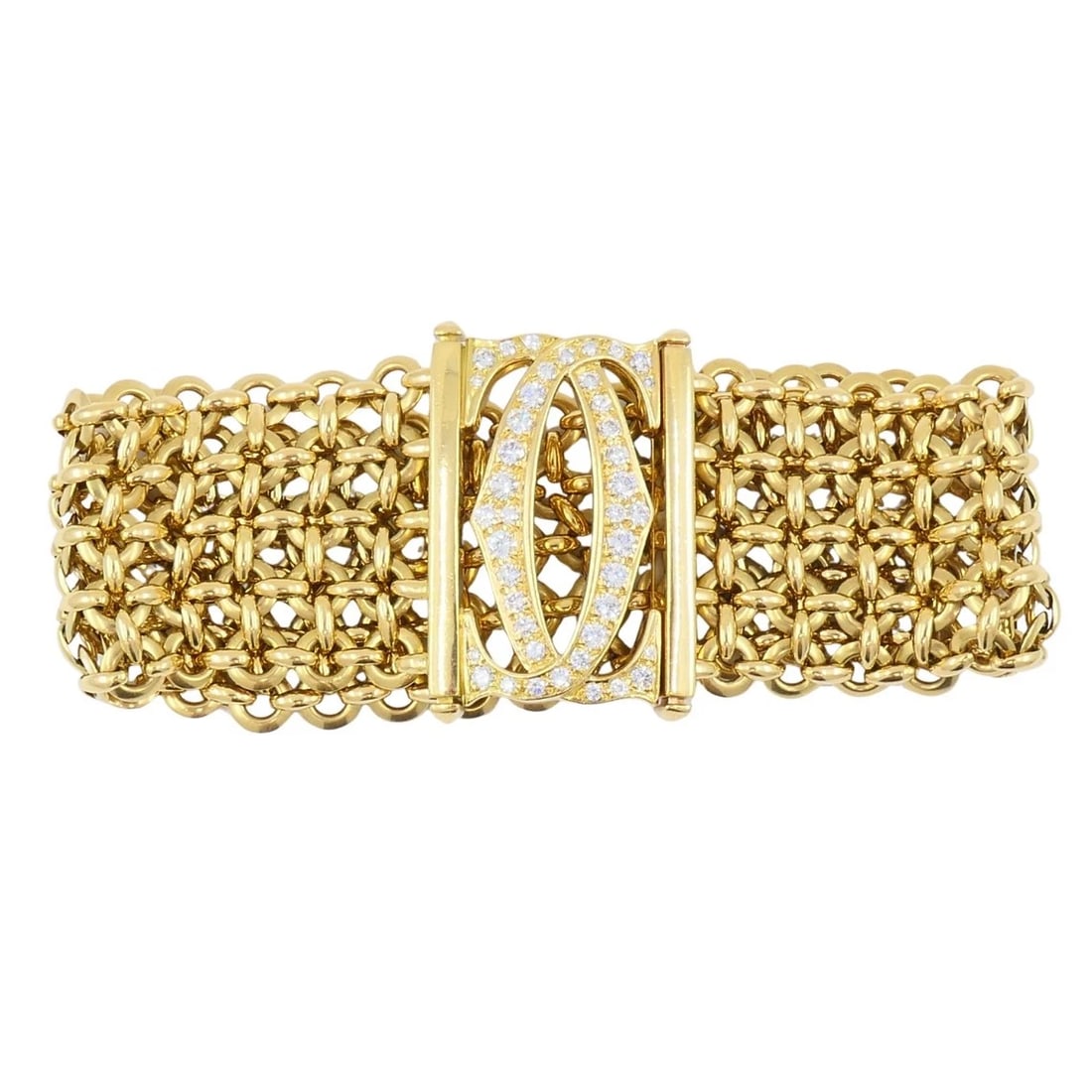 Cartier Penelope Bracelet Double C 18k Gold Diamond Link Bracelet - 4