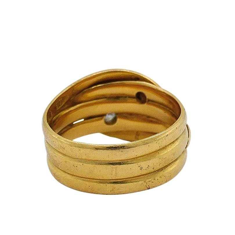 Victorian Double-Headed Snake Ring 18k Gold Diamond - 6