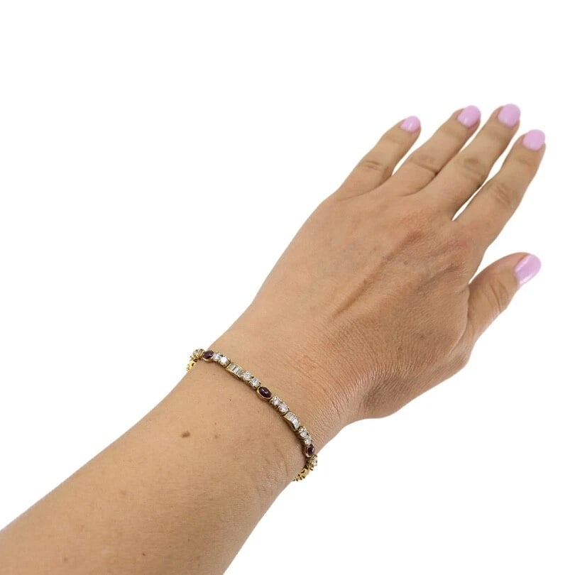 Boucheron Diamond Ruby 18k Gold Tennis Bracelet - 3