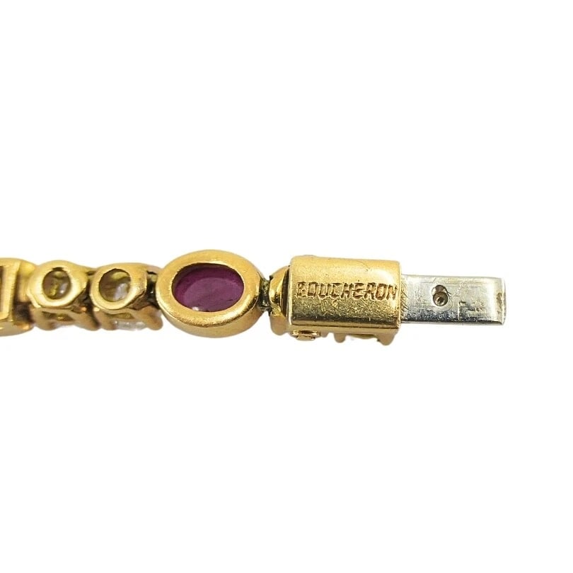 Boucheron Diamond Ruby 18k Gold Tennis Bracelet - 9