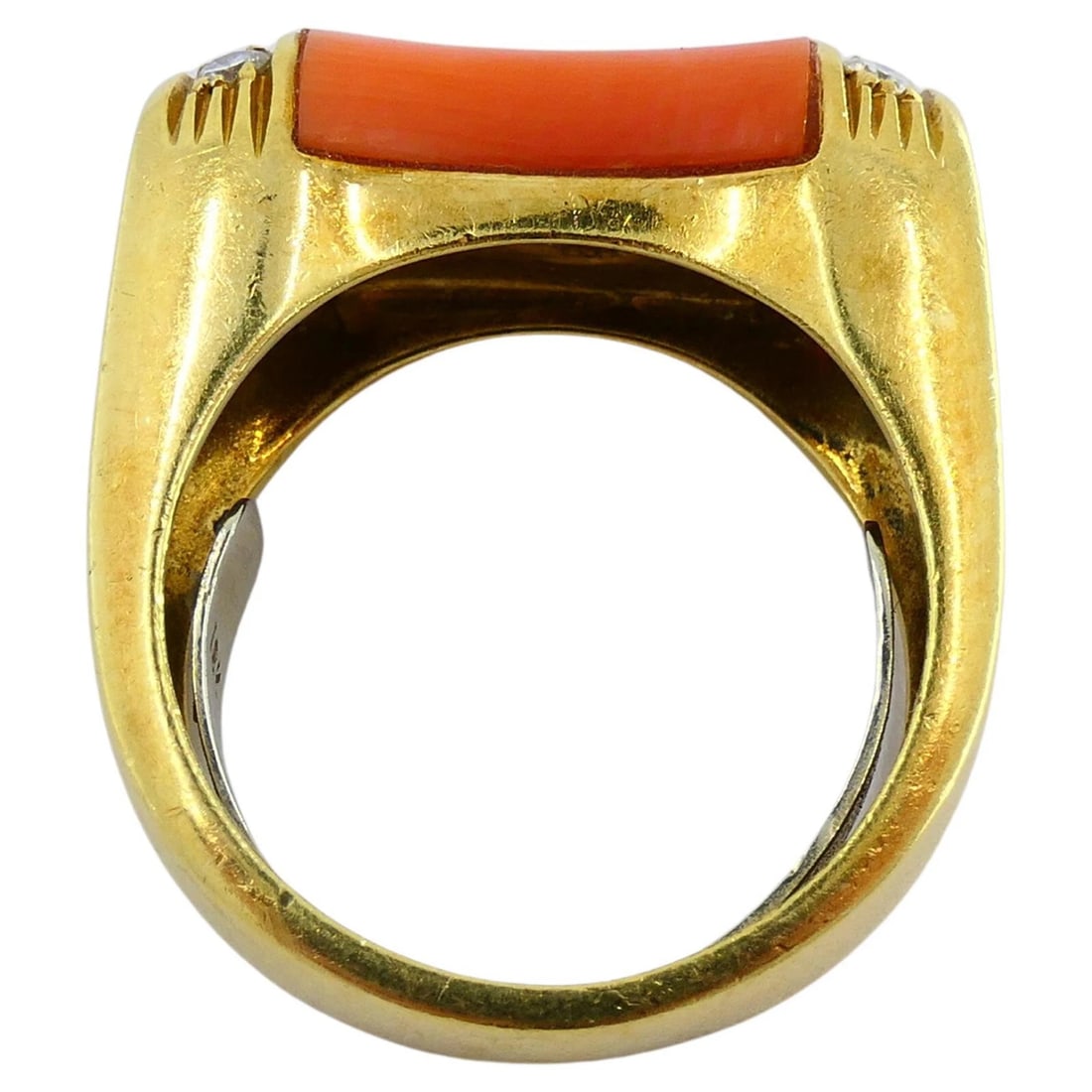 Van Cleef & Arpels Ring Coral Diamond 18k Gold - 8