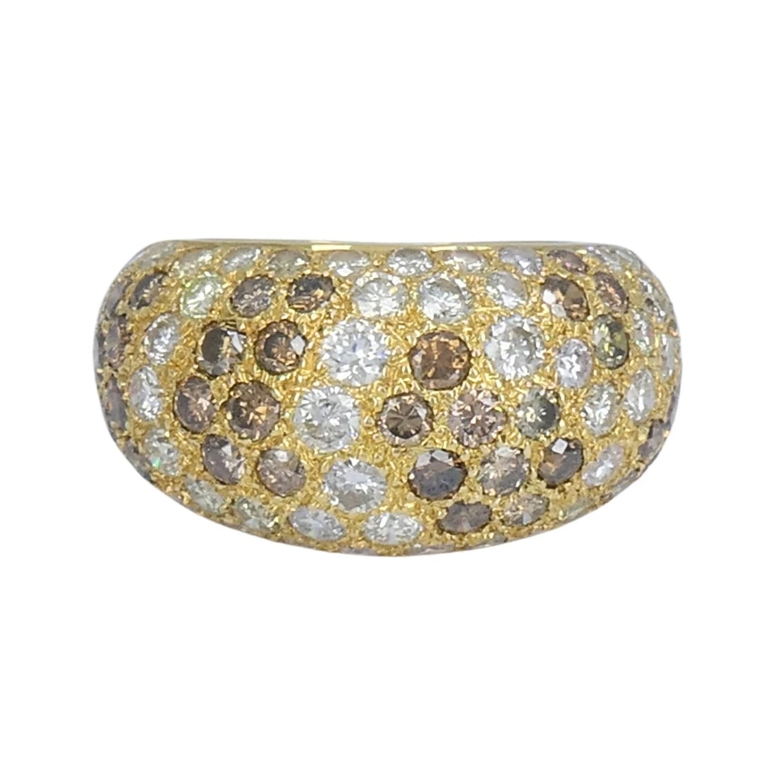 Vintage Cartier Sauvage 18k Gold White Brown Pavé Diamond Dome Ring: Title: Vintage Cartier Sauvage 18k Gold White Brown Pavé Diamond Dome Ring Description: Nadine Krakov Collection Fine Jewelry, Arts & Antiques 9454 Wilshire Blvd. Ste M20 Beverly Hills, CA