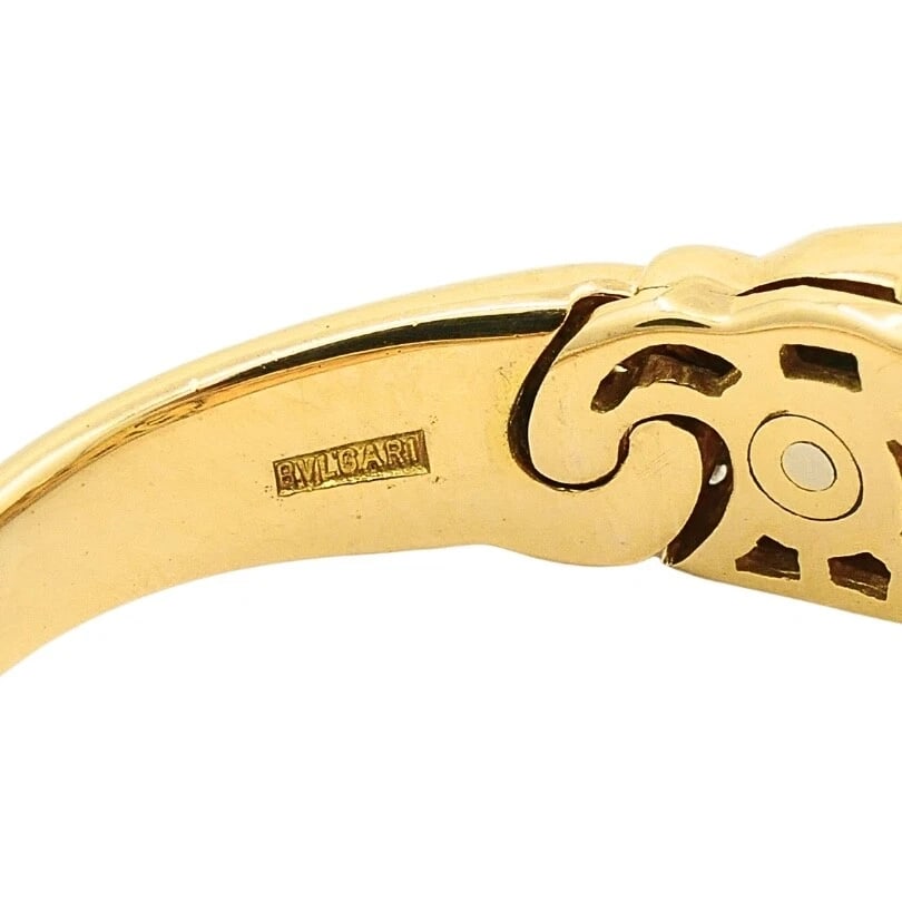 Bvlgari Pearl Diamond 18k Gold Cocktail Ring - 9