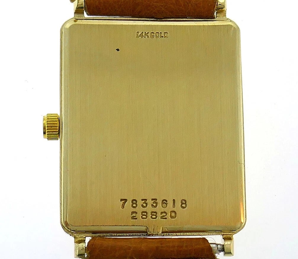 Vintage MOVADO Yellow Gold WATCH Leather Strap Unisex - 6