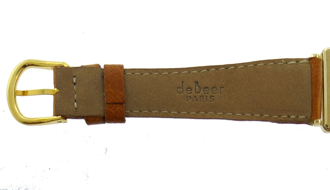 Vintage MOVADO Yellow Gold WATCH Leather Strap Unisex - 7