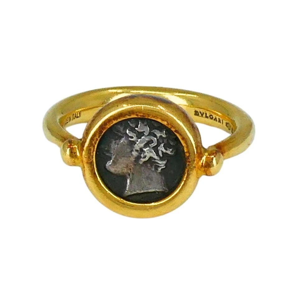 Bvlgari 18k Gold Monete Ancient Coin Bulgari Ring - 4