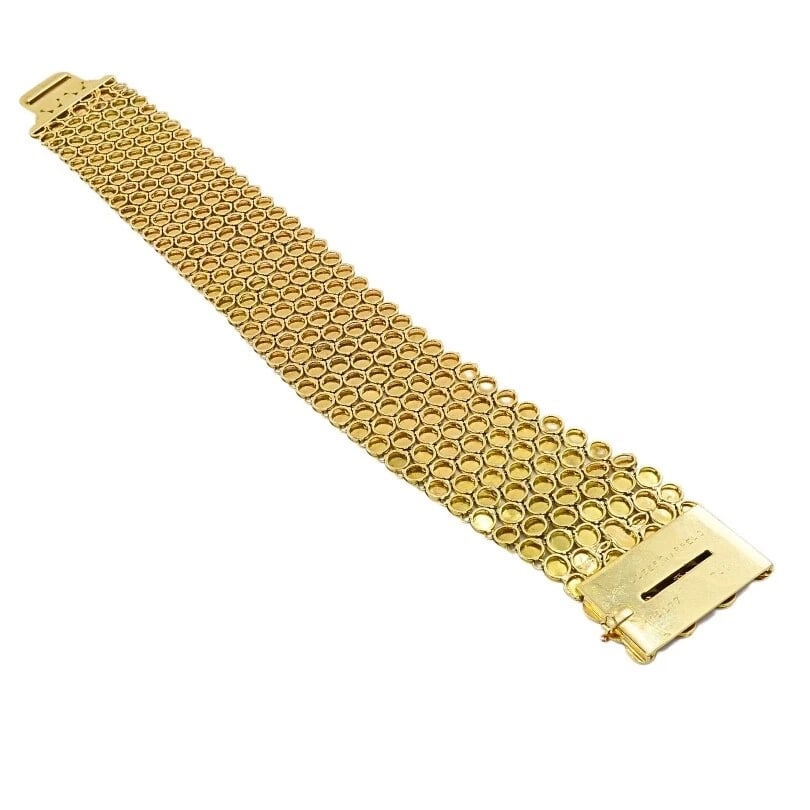 Vintage Van Cleef & Arpels Scale Pattern Bracelet 18k Gold - 6