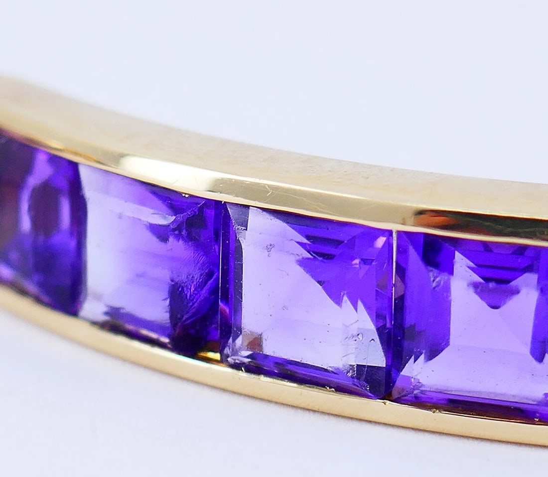 Vintage Bulgari BRACELET 18k Yellow Gold Amethyst Bvlgari Estate Jewelry - 16