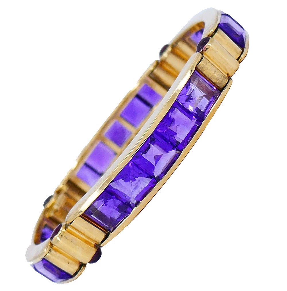Vintage Bulgari BRACELET 18k Yellow Gold Amethyst Bvlgari Estate Jewelry (1 of 16)