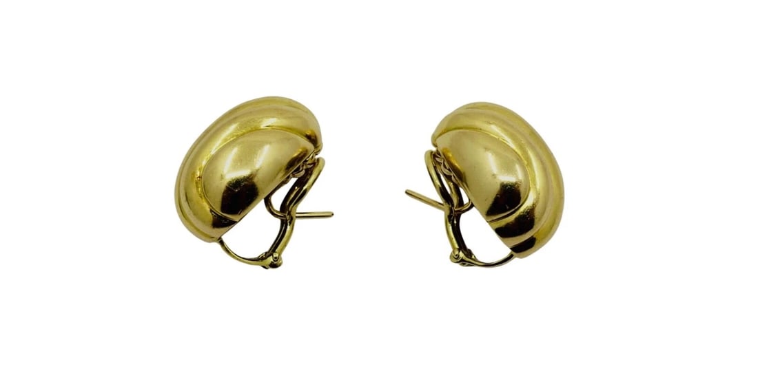 Cartier Earrings 18k Gold Shell Design - 5