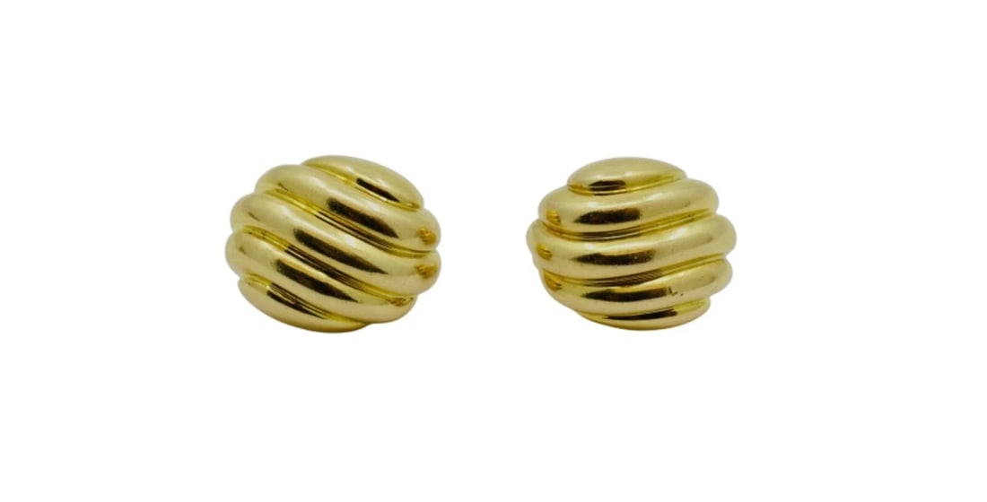 Cartier Earrings 18k Gold Shell Design - 6