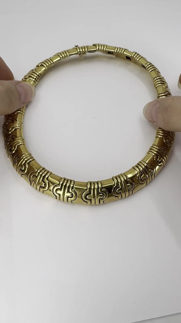 Vintage Bvlgari Bulgari 18k Gold Parentesi Necklace - 2