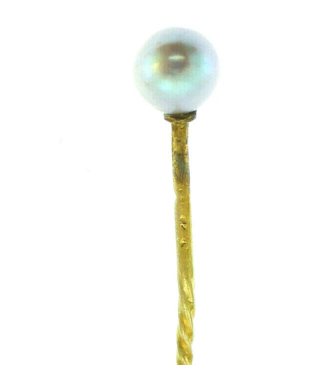 Victorian 10k Yellow Gold Pearl Pin - 4