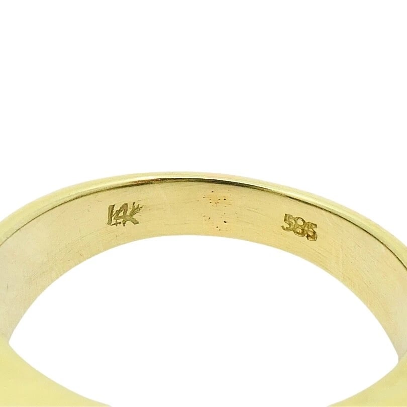 Vintage Geometric Ring 14k Gold Onyx Diamond - 11